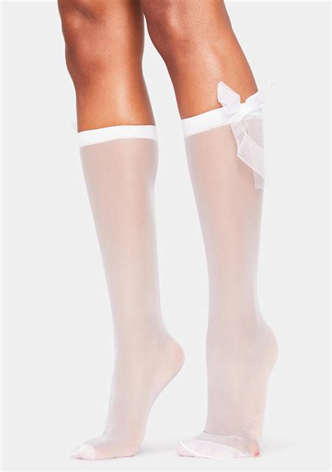 sheer knee highs|off white knee high stocking.